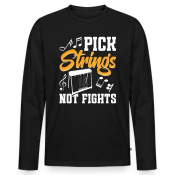 Country Music steelin Pedal Steel Guitariste - T-shirt manches longues Premium bio Homme - noir - Devant - Nico (187cm)