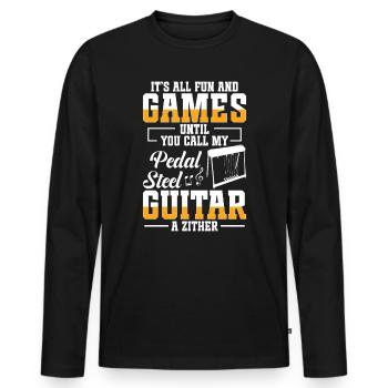 Country Music steelin Pedal Steel Guitariste - T-shirt manches longues Premium bio Homme - noir - Devant - Nico (187cm)