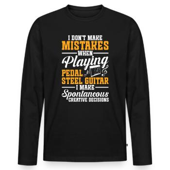 Country Music steelin Pedal Steel Guitariste - T-shirt manches longues Premium bio Homme - noir - Devant - Nico (187cm)