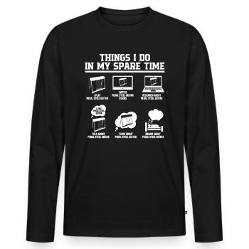 Pedal Steel Guitarist String Instrument Mountain - Männer Premium Bio Langarmshirt - Schwarz - Vorne - Nico (187cm)