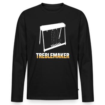 Pedal Steel Guitarist String Instrument Mountain - Men's Premium Organic Long Sleeve Shirt - black - Front - Nico (187cm)
