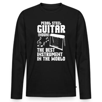 Pedal Steel Guitarist String Instrument Mountain - Männer Premium Bio Langarmshirt - Schwarz - Vorne - Nico (187cm)