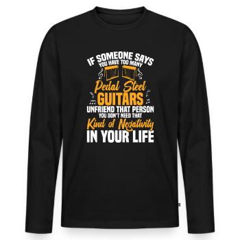 Pedal Steel Guitarist String Instrument Mountain - Männer Premium Bio Langarmshirt - Schwarz - Vorne - Nico (187cm)