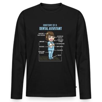 Anatomy Of A Dental Assistant - Zahnarzt Zahn Mund - Männer Premium Bio Langarmshirt - Schwarz - Vorne - Nico (187cm)