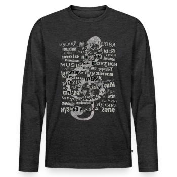 World music day - Men's Premium Organic Long Sleeve Shirt - heather anthracite - Front - Nico (187cm)