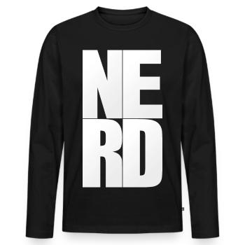 NERDY pour toujours - NERD - T-shirt manches longues Premium bio Homme - noir - Devant - Nico (187cm)