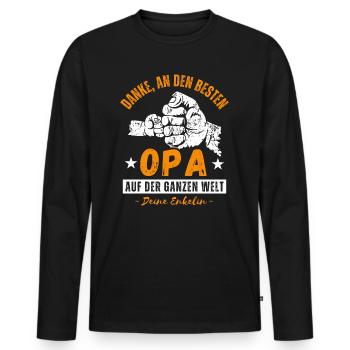 Opa und Enkelin - Männer Premium Bio Langarmshirt - Schwarz - Vorne - Nico (187cm)