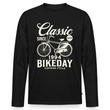 Fahrrad Jahr 1994 Radfahrer 30 Jahre Jubiläum - Männer Premium Bio Langarmshirt - Schwarz - Vorne - Nico (187cm)