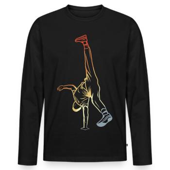B-Boy Vintage Look - Men's Premium Organic Long Sleeve Shirt - black - Front - Nico (187cm)