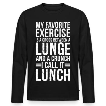 Mon exercice préféré est un croisement entre une fente - T-shirt manches longues Premium bio Homme - noir - Devant - Nico (187cm)