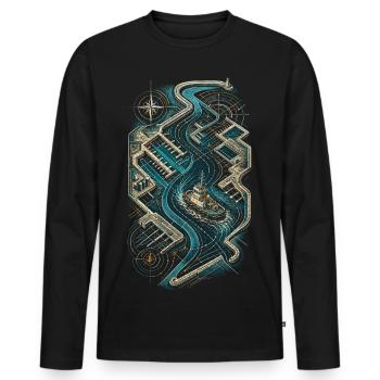 Schleppschiffe Schlepper - Männer Premium Bio Langarmshirt - Schwarz - Vorne - Nico (187cm)