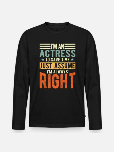 Actress - Men's Premium Organic Long Sleeve Shirt - black