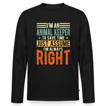 Tierpfleger - Männer Premium Bio Langarmshirt - Schwarz - Vorne - Nico (187cm)