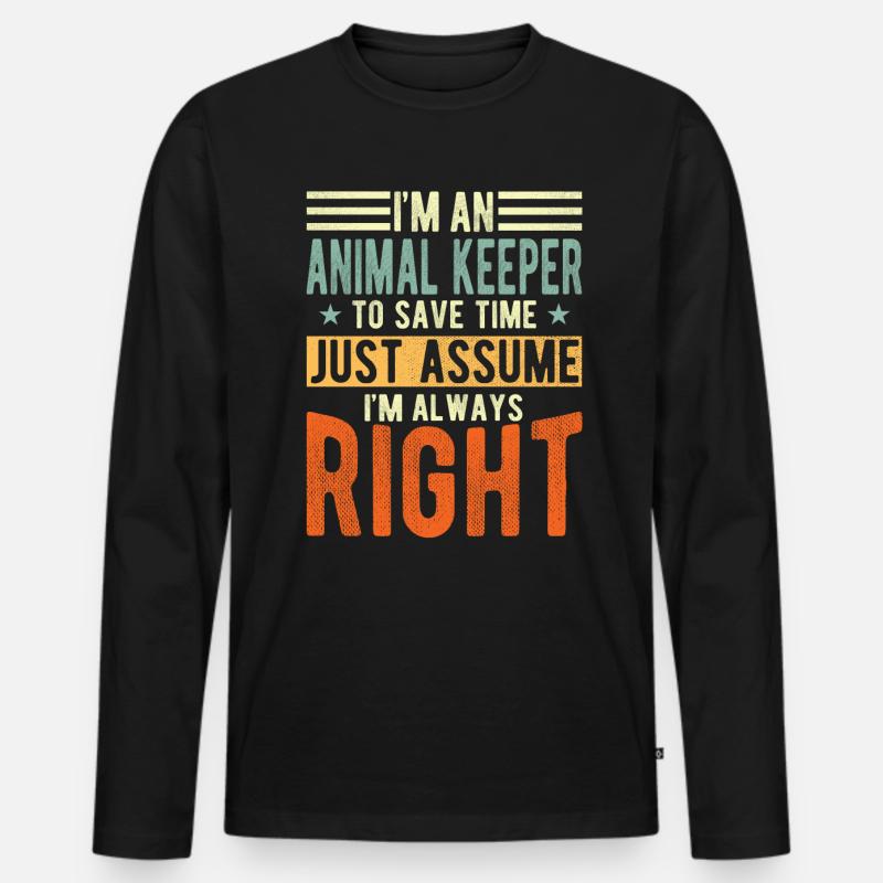 Tierpfleger - Männer Premium Bio Langarmshirt - Schwarz