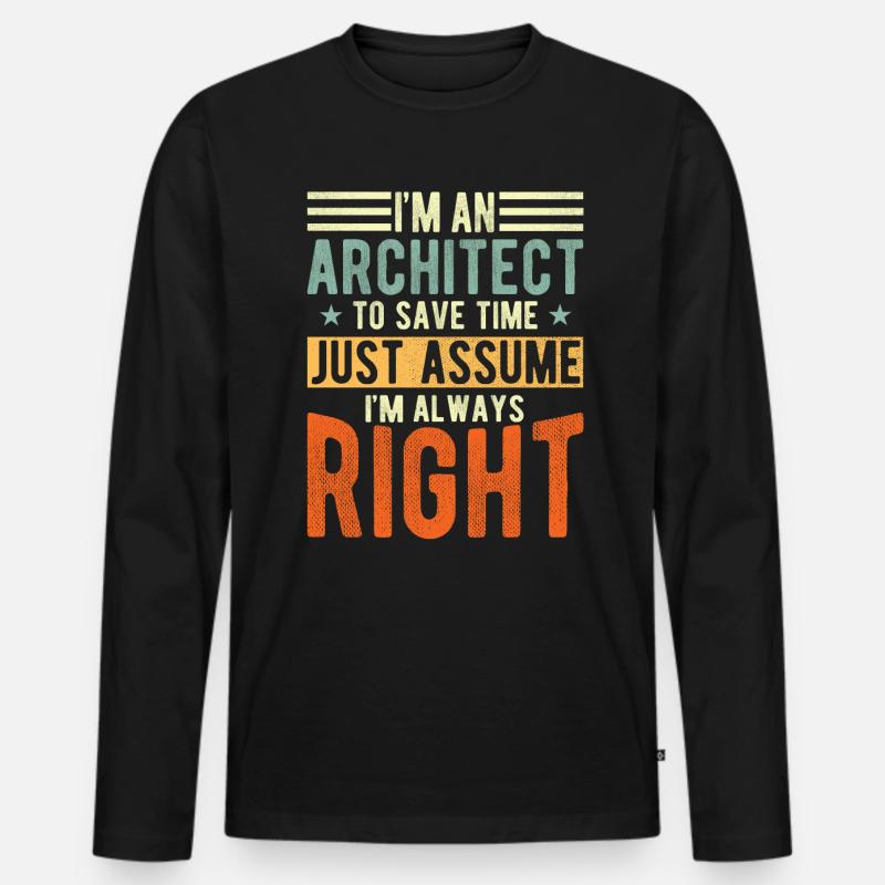 Architekt - Männer Premium Bio Langarmshirt - Schwarz