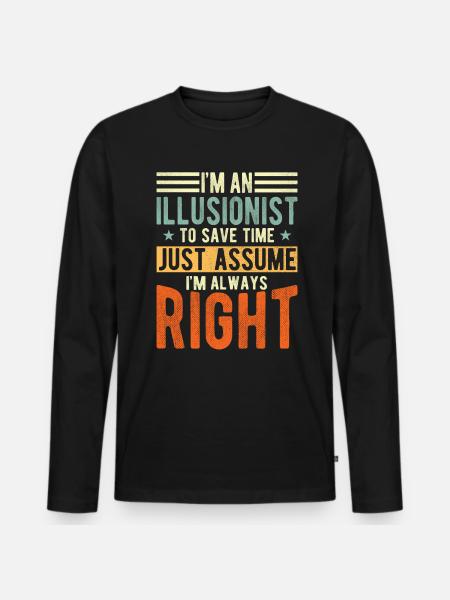 Illusionist - Männer Premium Bio Langarmshirt - Schwarz