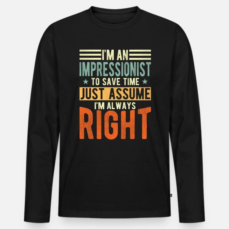 Impressionist - Männer Premium Bio Langarmshirt - Schwarz