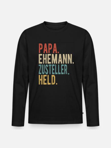 Zusteller Papa Ehemann Held - Männer Premium Bio Langarmshirt - Schwarz