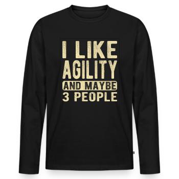 Agility Saying - Men's Premium Organic Long Sleeve Shirt - black - Front - Nico (187cm)