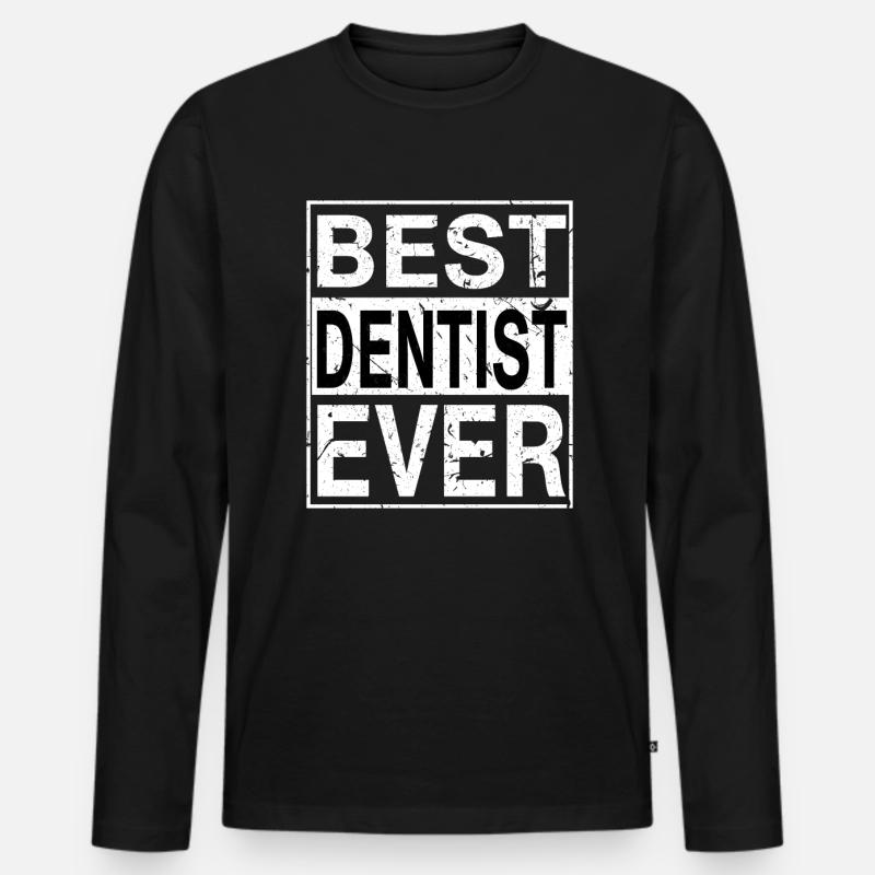 Bestes Zahnarztgeschenk aller Zeiten - Männer Premium Bio Langarmshirt - Schwarz