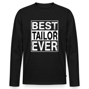Best Tailor Ever Tailor Gift - Men's Premium Organic Long Sleeve Shirt - black - Front - Nico (187cm)