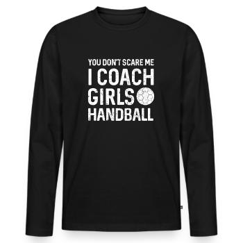 Handball Coach Women Handball Coach Gift - Men's Premium Organic Long Sleeve Shirt - black - Front - Nico (187cm)