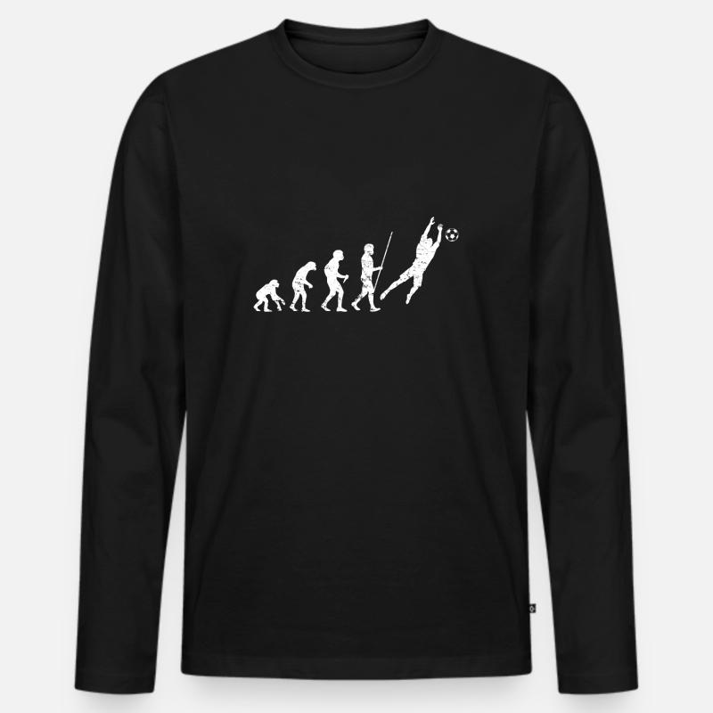 Torwart Evolution - Männer Premium Bio Langarmshirt - Schwarz