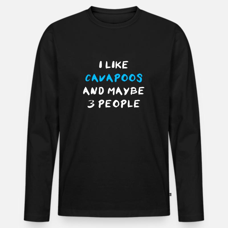 Cavapoo Cavoodle - Männer Premium Bio Langarmshirt - Schwarz