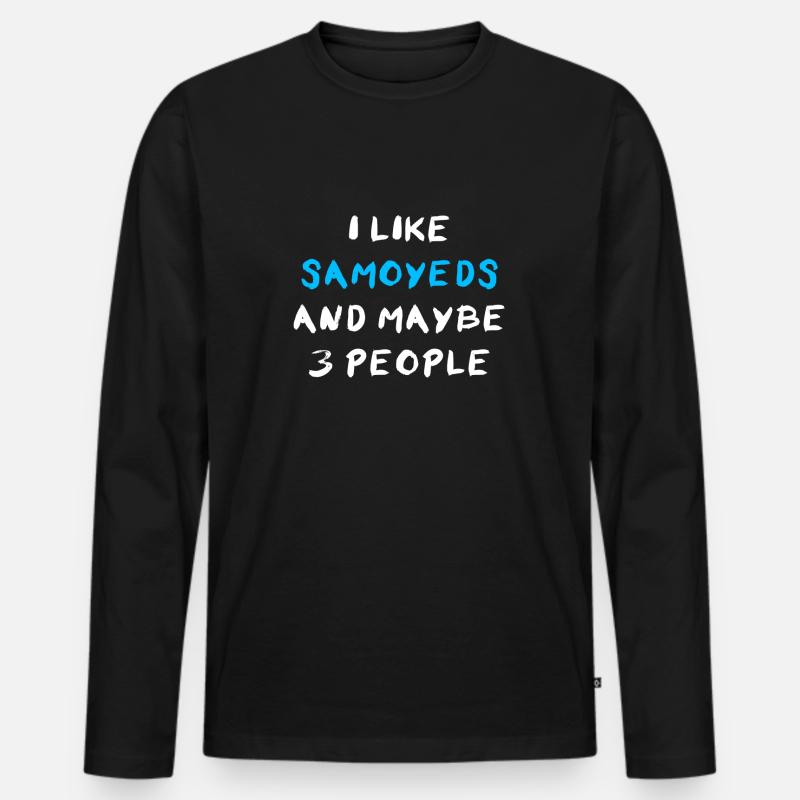Samoyed Samojede - Männer Premium Bio Langarmshirt - Schwarz