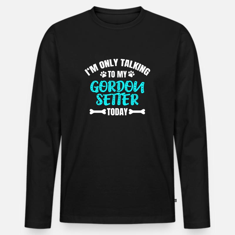 Gordon Setter - Männer Premium Bio Langarmshirt - Schwarz
