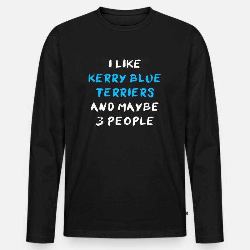 Kerry Blue Terrier - Männer Premium Bio Langarmshirt - Schwarz