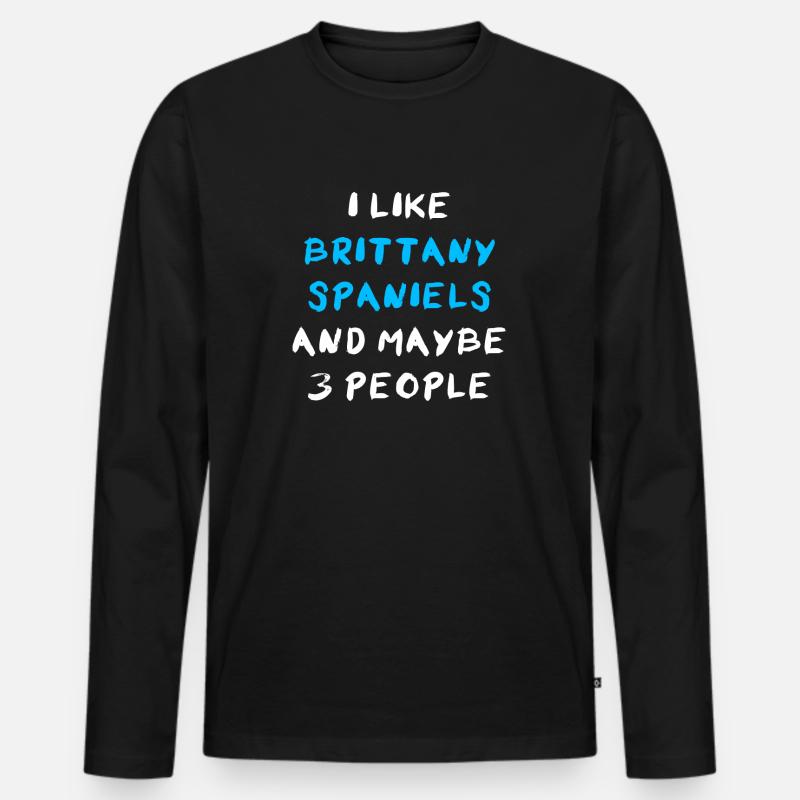 Brittany Spaniel - Männer Premium Bio Langarmshirt - Schwarz