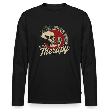Punkrock Retro - Männer Premium Bio Langarmshirt - Schwarz - Vorne - Nico (187cm)