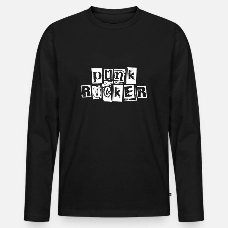 Punkrocker - Männer Premium Bio Langarmshirt - Schwarz
