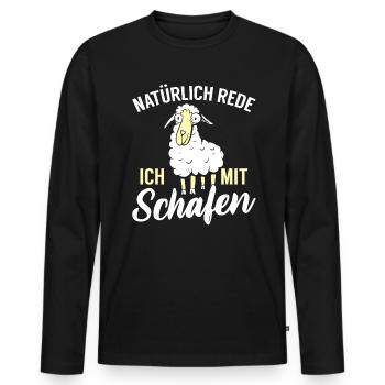 Lustige Schafe Bauern Landwirt Schäfer Geschenke - Männer Premium Bio Langarmshirt - Schwarz - Vorne - Nico (187cm)
