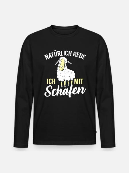 Lustige Schafe Bauern Landwirt Schäfer Geschenke - Männer Premium Bio Langarmshirt - Schwarz