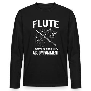 Fetus Players Flute Recorder Music Gifts - Men's Premium Organic Long Sleeve Shirt - black - Front - Nico (187cm)