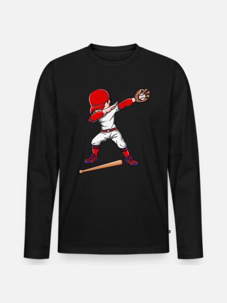 Baseball Sport Liebhaber Baseballer Geschenke - Männer Premium Bio Langarmshirt - Schwarz