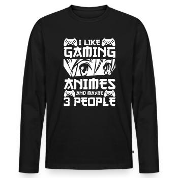 Anime Série Japonaise Manga Anime Cadeaux - T-shirt manches longues Premium bio Homme - noir - Devant - Nico (187cm)