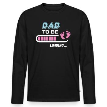 futur papa. Patienter cadeau naissance - T-shirt manches longues Premium bio Homme - noir - Devant - Nico (187cm)