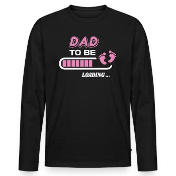 futur papa. Patienter cadeau naissance - T-shirt manches longues Premium bio Homme - noir - Devant - Nico (187cm)