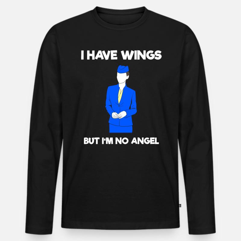 Cooler Flugbegleiter Kabinenbesatzung - Männer Premium Bio Langarmshirt - Schwarz