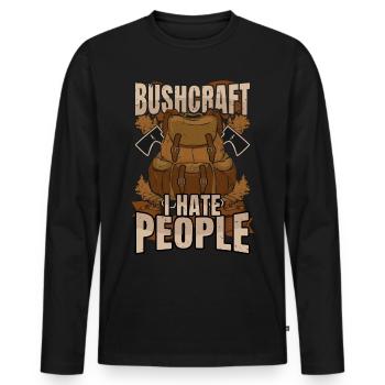 Bushcraft - Men's Premium Organic Long Sleeve Shirt - black - Front - Nico (187cm)