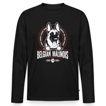 Belgian Malinois - Men's Premium Organic Long Sleeve Shirt - black - Front - Nico (187cm)