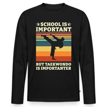 Taekwondo Taekwondoin Tae kwon do Arts Martiaux - T-shirt manches longues Premium bio Homme - noir - Devant - Nico (187cm)