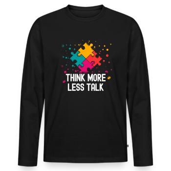 Tshirt autistique Autimus Cadeau Asperger Enfants - T-shirt manches longues Premium bio Homme - noir - Devant - Nico (187cm)