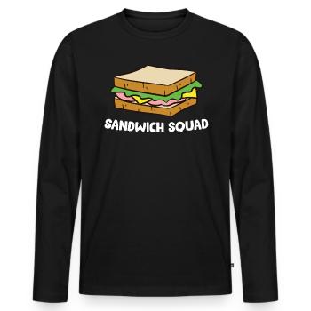 Sandwich - Sandwich Squad - Men's Premium Organic Long Sleeve Shirt - black - Front - Nico (187cm)