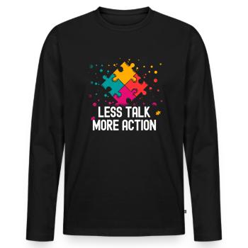 Tshirt autistique Autimus Cadeau Asperger Enfants - T-shirt manches longues Premium bio Homme - noir - Devant - Nico (187cm)