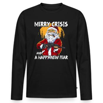 Merry Crisis - Männer Premium Bio Langarmshirt - Schwarz - Vorne - Nico (187cm)