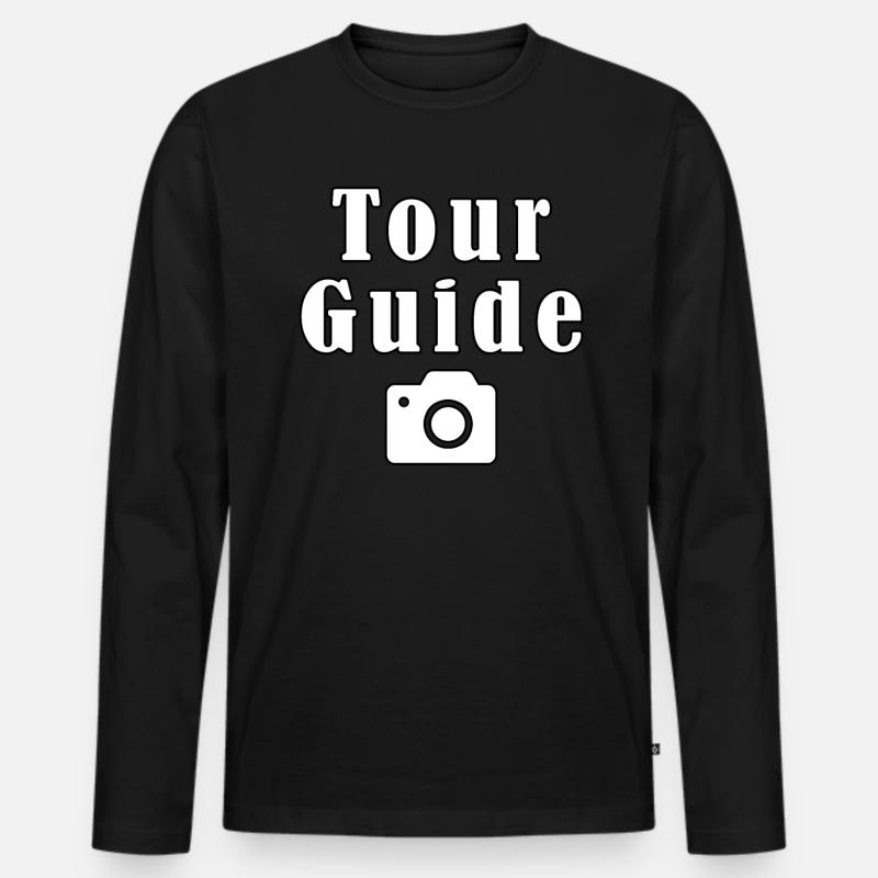 Tour Guide - Männer Premium Bio Langarmshirt - Schwarz